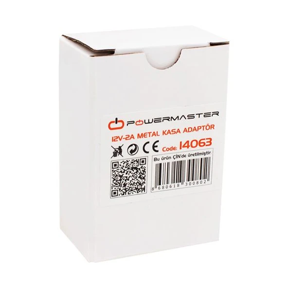 Powermaster PM-14063 12 Volt - 2 Amper - 24 Watt Metal Kasa Adaptör - 3