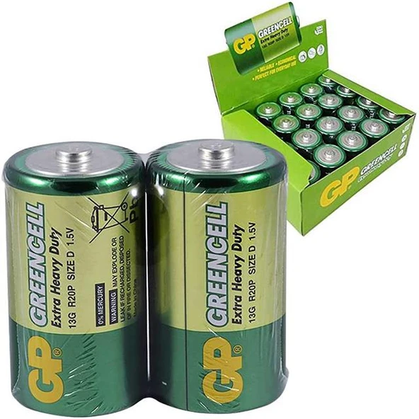 GP 13G 2S2 R20 Büyük D Boy Pil  20'li Paket