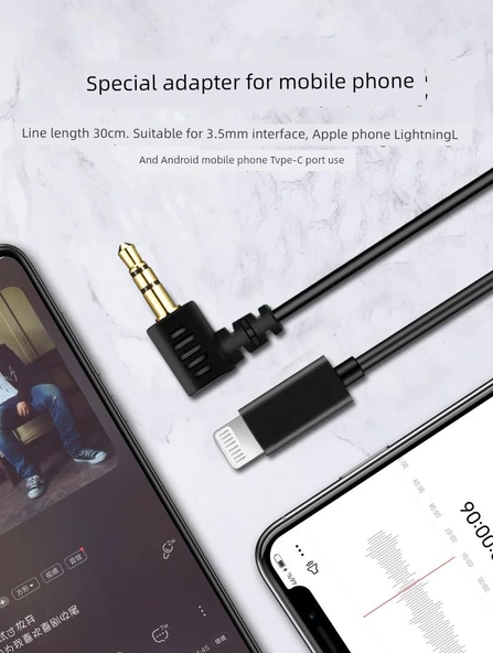 Mikrofon Adaptör Kablosu - Type-C Telefon Hattı (Bahar Hattı) - 7