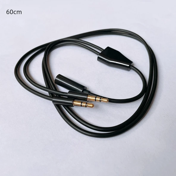 3.5mm İki-in-Bir Paylaşımlı Ses Kablosu - Siyah - 60cm