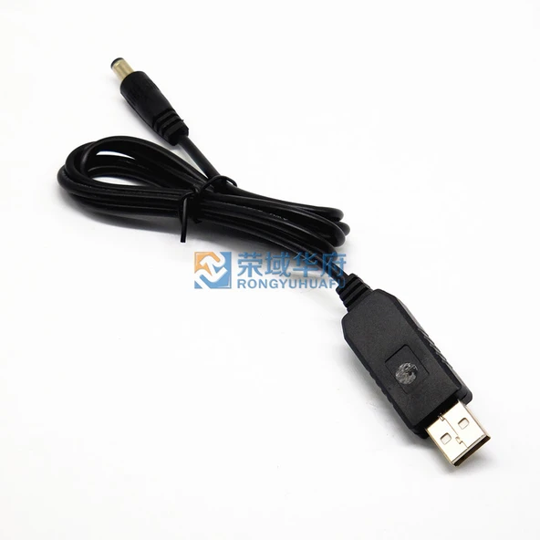 USB'den DC 5.5 x 2.1mm Güç Adaptörü Kablosu - 12V - 1m - 12