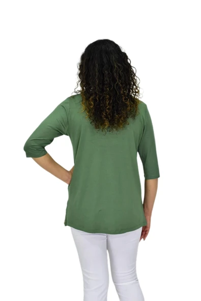 Kadın Kısa Kol Taşlı Bluz BGL-ST04710 - Resim 12