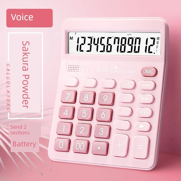 Bilimsel Hesap Makinesi - Gerçek Kişi Ses Pembe