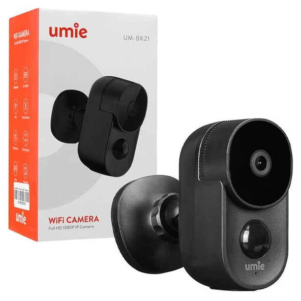 UMIE 2MP Iki Yönlü Ses TF Kart Kablosuz Tuya Destekli Akıllı IP Kamera 6700 mAh Bataryalı (UM-BK21 Siyah) - Resim 3