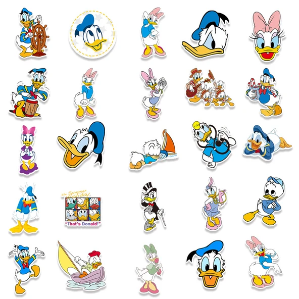Çizgi Film Donald Duck ve Daisy Sticker Seti - 50 Adet - PVC Malzeme - 9