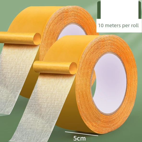 Çift Taraflı Yapışkan Bant - 5cm Genişlik, 10M Uzunluk, 2 Rulo