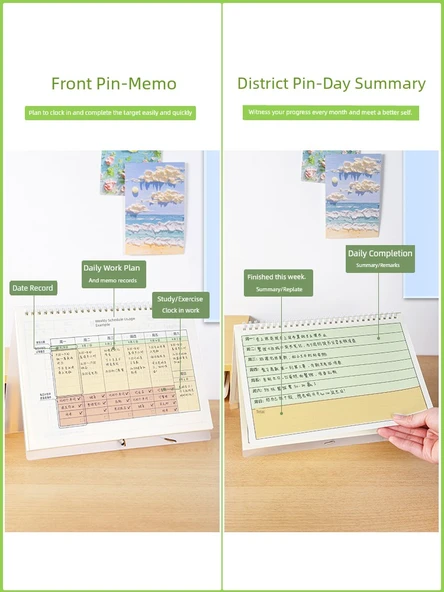 2024 Haftalık Planlayıcı Masa Takvimi Not Defteri - B5 Haftalık Plan - 4 Kitap - Resim 3