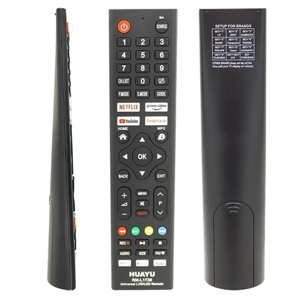 Huayu RM-L1730 Netflix-YouTube-Prime Video-Google Play Tuşlu Universal Lcd Led Tv Kumandası ürün görseli