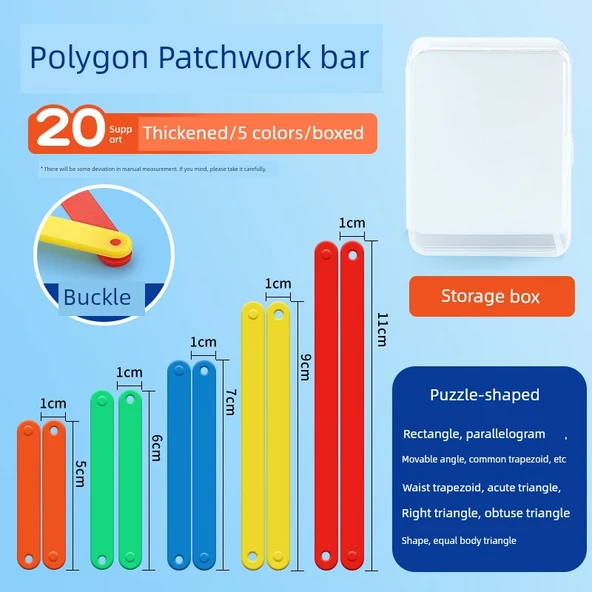 Geometrik Poligon Öğretim Araçları - Kutu - 20 Parça