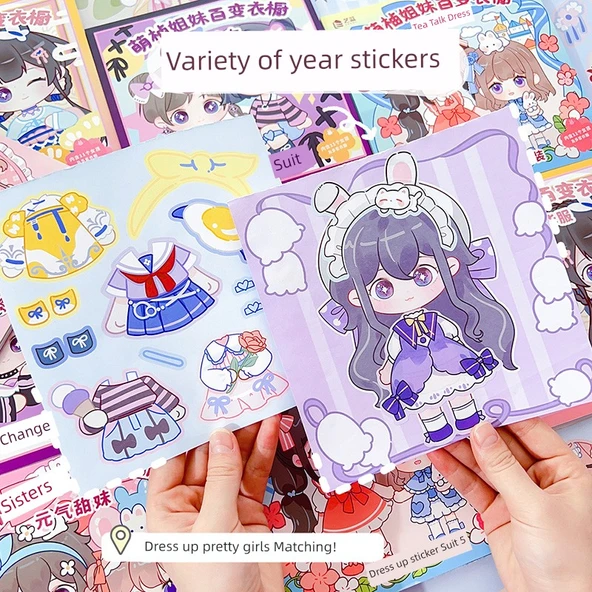 Prenses Kostüm ve Makyaj Çıkartma Kitabı - 4 Adet 100-Değişim Makyaj 1 (Araçlar Dahil) - Resim 3