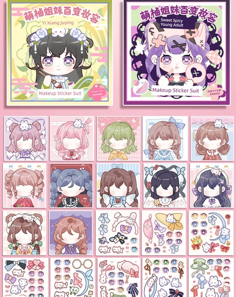 Prenses Kostüm ve Makyaj Çıkartma Kitabı - 4 Adet 100-Değişim Makyaj 1 (Araçlar Dahil) - Resim 10