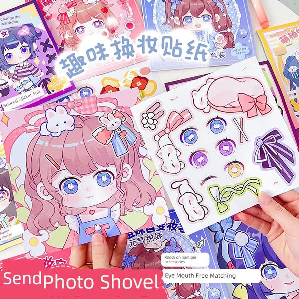 Prenses Kostüm ve Makyaj Çıkartma Kitabı - 4 Adet 100-Değişim Makyaj 1 (Araçlar Dahil) - Resim 2