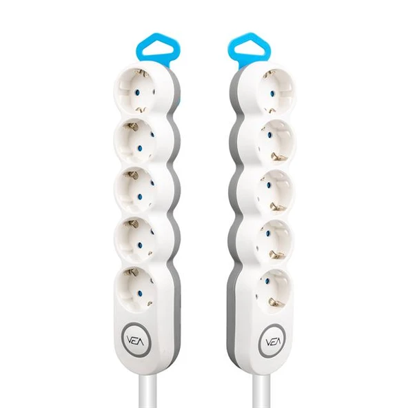 Vea 5'li Kablolu Anahtarlı 1,5 Metre Akım Korumalı Grup Priz VE-2S5S - Resim 2