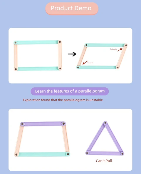 Geometrik Poligon Öğretim Araçları - Kutu - 20 Parça - 10