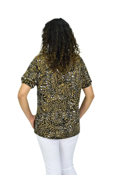 Kadın Kısa Kol Baskılı Bluz BGL-ST04702 - Resim 5