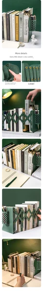 Koyu Yeşil Kalın Çelik Dosya Kalem Tutucu Kitap Desteği - Ekstra Büyük - 8