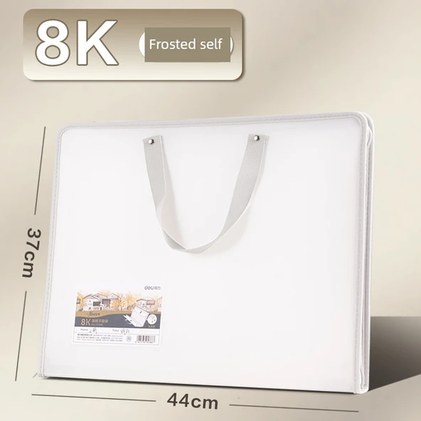 Sanat Portföy Çantası - 8K - Buzlu Beyaz Resim Çantası