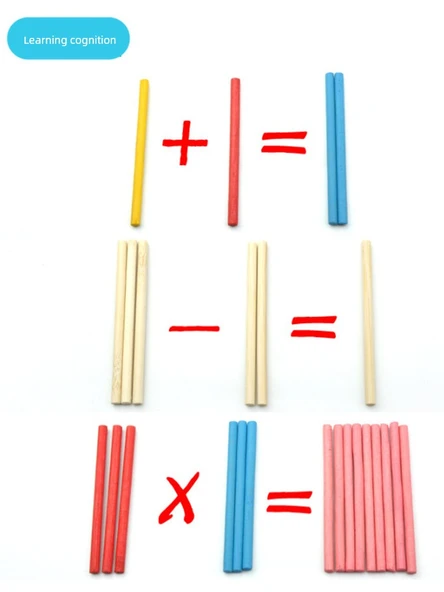 Matematik Sayma Çubukları - [Geliştirilmiş Malzeme] 500 Adet/1 Varil - 4