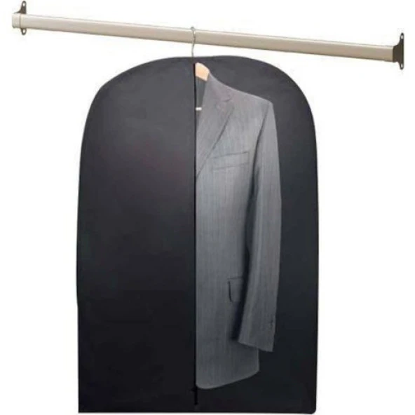 SAS Fermuarlı  Elbise Koruyucu  , Ceket , Takım Elbise , Giysi Kılıfı Siyah 1 Ad.  63x100 Cm S- 096
