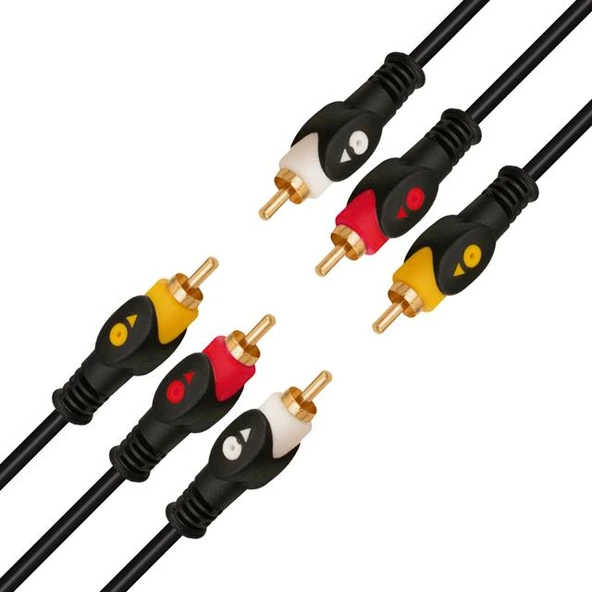 Powermaster 1.5 Metre 3RCA-3RCA Kablo
