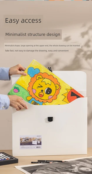 Sanat Portföy Çantası - 8K - Buzlu Beyaz Resim Çantası - 6