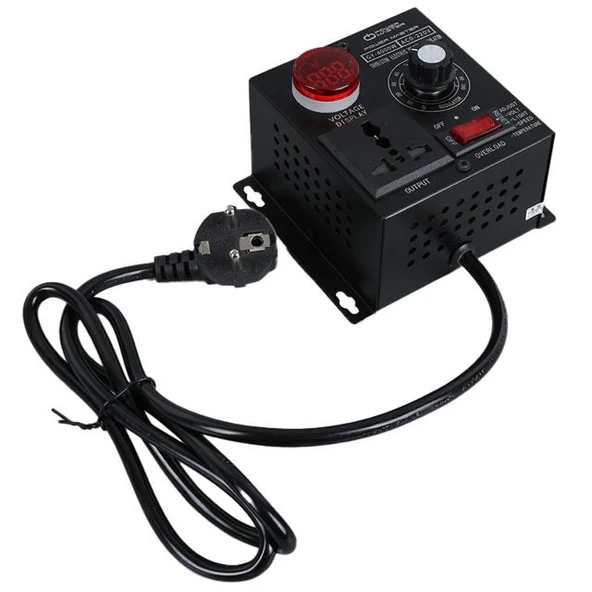 PowerMaster PM-21013 10-100V AC 4000 Watt 15A Hız Işık Kontrolü Motor Sürücü Voltaj Regülatör - 3