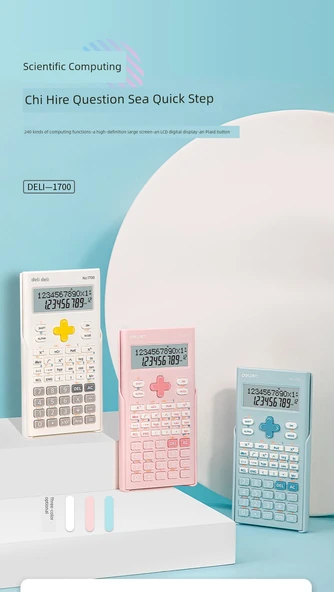 Bilimsel Hesap Makinesi - Açık Mavi - HD Büyük Ekran (Model 1) - 8