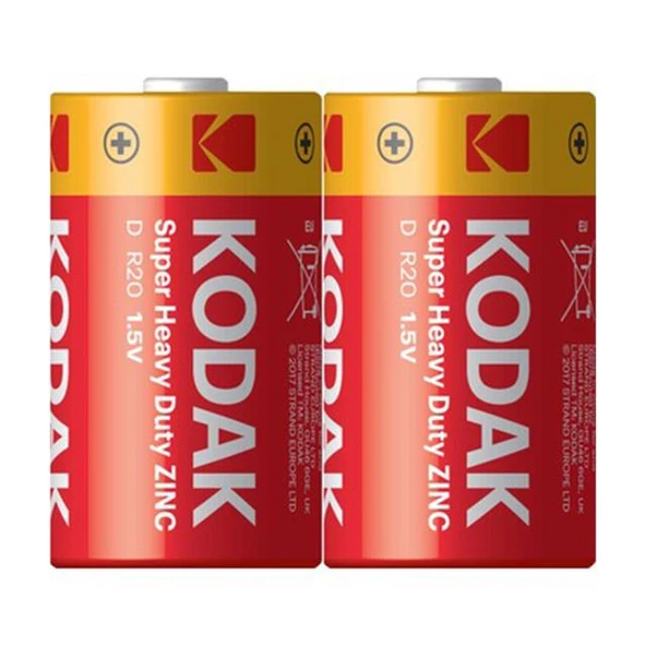 Kodak Super Heavy Duty D Boy (R20) Pil 2'li Paket ürün görseli