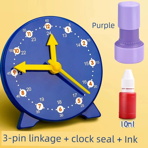 Saat Modeli 3-Pin Bağlantı Mavi 24 Saat Mor Mühür ve Mürekkep