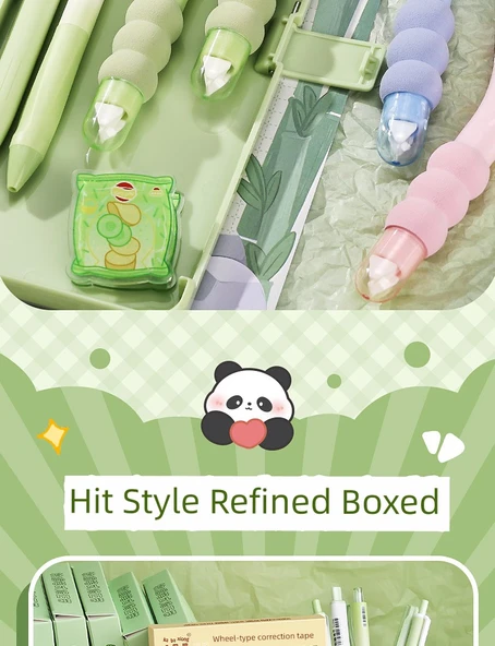 Yumuşak Tutma Su Etiketi Düzeltme Bandı - Panda Panda Panda + Uzay Keşfi 6 Paket/36 m - 12