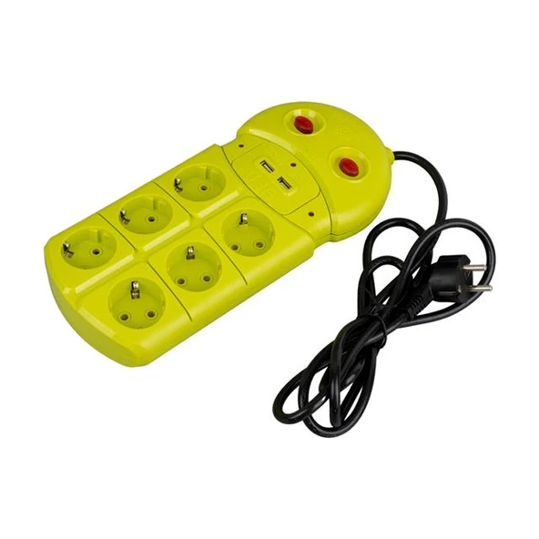 Vea VE-970USB 6'Lı 2 USB'li 1.5 Metre Grup Priz - Resim 3