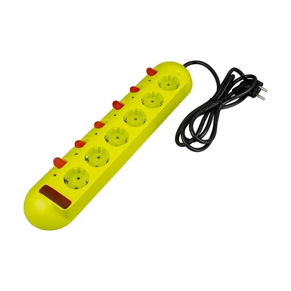 Vea VE-E60 6'Lı 1.5 Metre Ayrı Anahtarlı Grup Priz - Resim 3