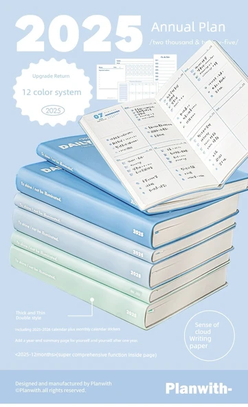 2025 Günlük Planlayıcı Defter - Açık Mavi - 210 Sayfa - 7