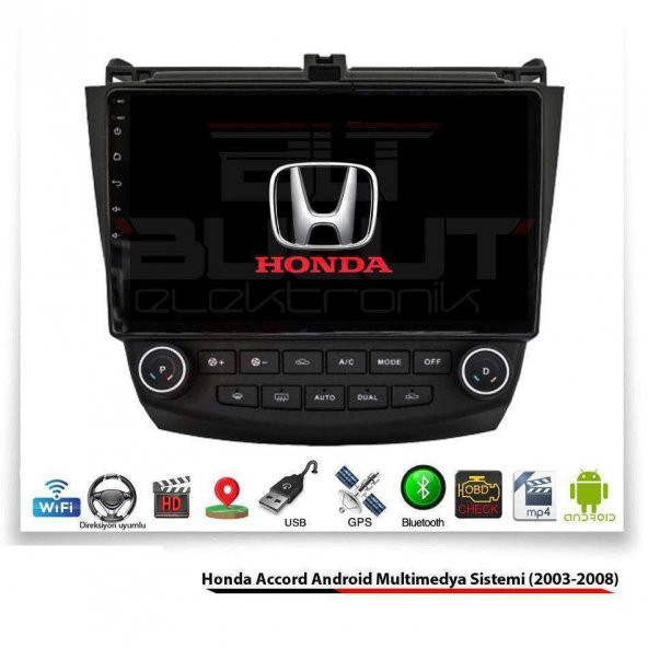 Honda Accord Android Multimedya Sistemi (2003-2008) 4 GB Ram 64 GB Hafıza 8 Çekirdek Navigatör