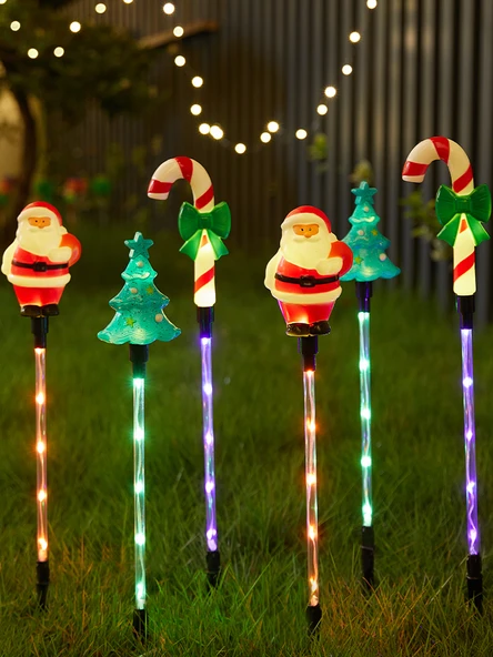 Renkli Noel Dekorasyon Işıkları - Turuncu Yeşil Noel Hediye Kutusu - Pil ile Çalışan - 2