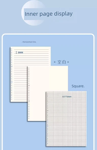 B5 A4 A5 Gevşek Yaprak Spiral Defter - Kareli 2 Kopya/240 Sayfa - 9