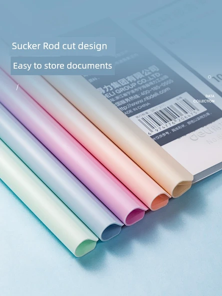 A4 Depolama Kitabı - Kalınlaştırılmış - 20 Paket - Macaron Renk Sistemi - Su Damlası Çubuğu - 5 Renk - 10mm Arka Genişlik - 5
