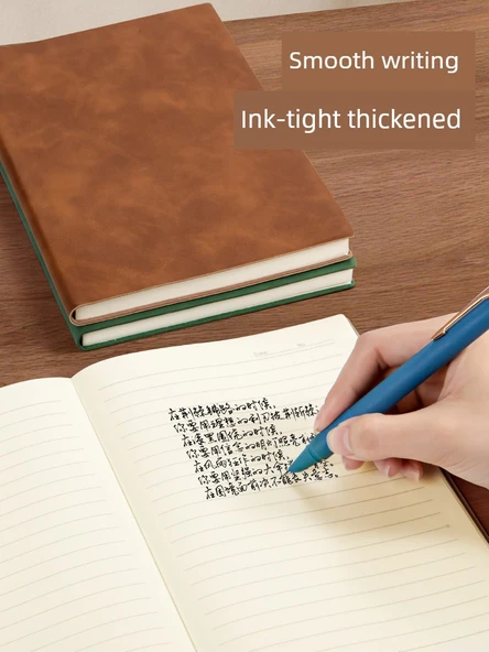Minimalist Koyun Derisi A5 Retro Yatay Çizgili Şık Defter - Kalınlaştırılmış A5 Basit 2 | Gri (240 sayfa/kitap) - 5