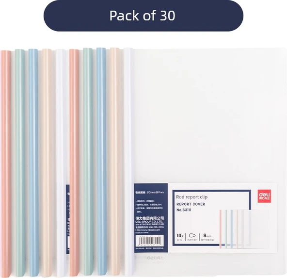 A4 Depolama Kitabı - 30 Paket - Morandi Renk Sistemi - Su Damlası Çubuğu - 5 Renk - 8mm Arka Genişlik