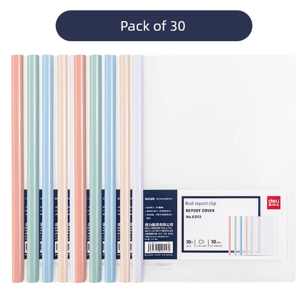 A4 Depolama Kitabı - Kalınlaştırılmış - 30 Paket - Morandi Renk Sistemi - Su Damlası Çubuğu - 5 Renk - 10mm Arka Genişlik