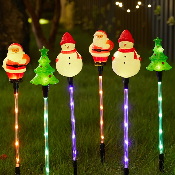 Renkli Noel Dekorasyon Işıkları - Noel Ağacı Kardan Adam - Pil ile Çalışan