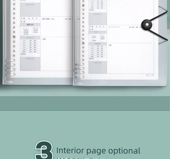 A4 B5 Yenilenebilir Kağıt Defter - B5 - 1 Beyaz Kapağı + 2 Boş + 1 Boş (Toplam 360 Sayfa) - 8