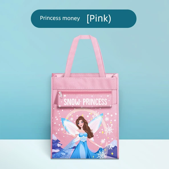 Çocuklar için Tuval Sanat Portföyü Çanta - Prenses Pembe