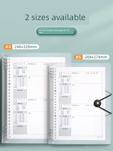 A4 B5 Yenilenebilir Kağıt Defter - B5 - 1 Beyaz Kapağı + 2 Kare + 1 Kare (Toplam 360 Sayfa) - 5