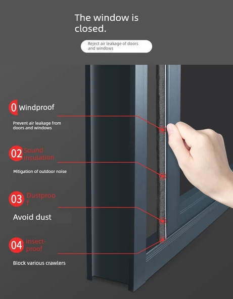 Kendinden Yapışkanlı Kapı Pencere Sızdırmazlık Şeridi - Kahverengi - 9mm Genişlik - 10m Uzunluk - 23mm Kalınlık - 10