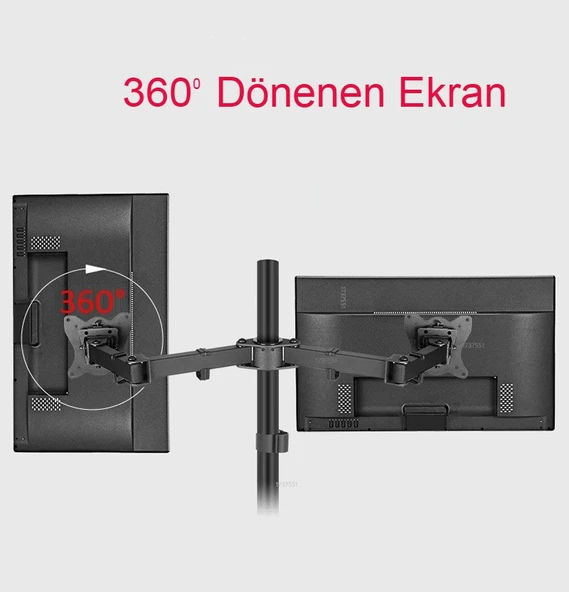 MDS Monitör Standı Çift Kollu Masaüstü Ayarlanabilir 14-32 İnç VESA Uyumlu 7 kg Taşıma Kapasiteli - 6