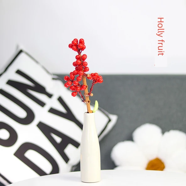 DIY Çiçek Yapı Blokları Buketi - Holly Meyvesi