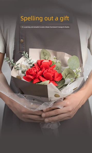 DIY Çiçek Yapı Blokları Buketi - Lale - Resim 11