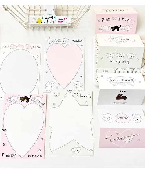 Minimalist Çizgi Film Kartı Barrette - Kedi Kart Arka - 12