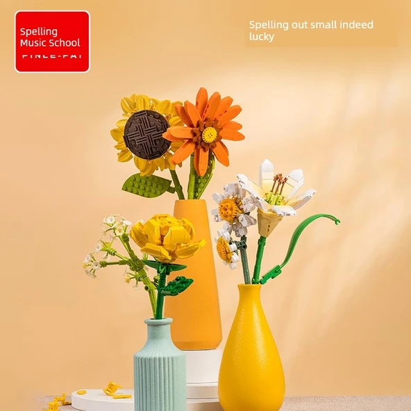 DIY Çiçek Yapı Blokları Buketi - Yasemin - Resim 6